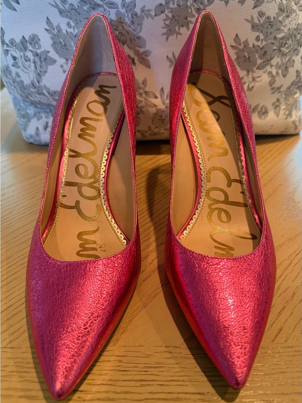 Sam Edelman Metallic Pink Pointed-Toe Pumps